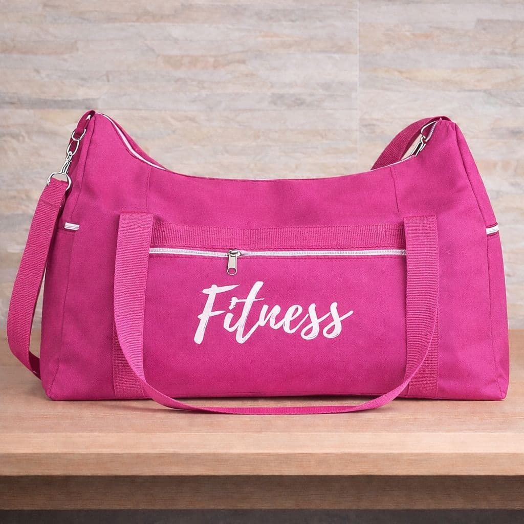 Bolsa Fitness para Academia M - Resistente Leve Multiuso com Váriaçao de Cores Rosa